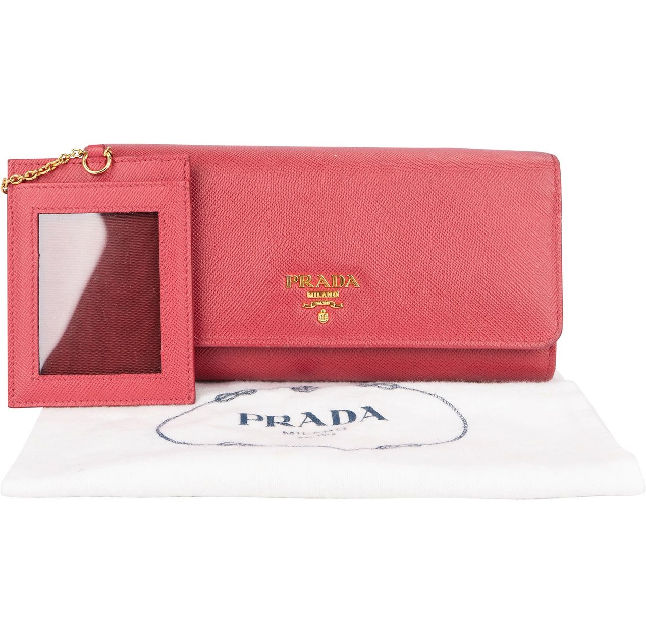 Prada Saffiano Leather Continental Wallet Rood