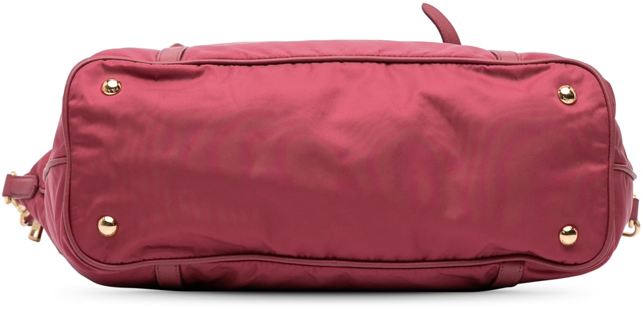 Prada Saffiano Trimmed Tessuto Satchel Roze