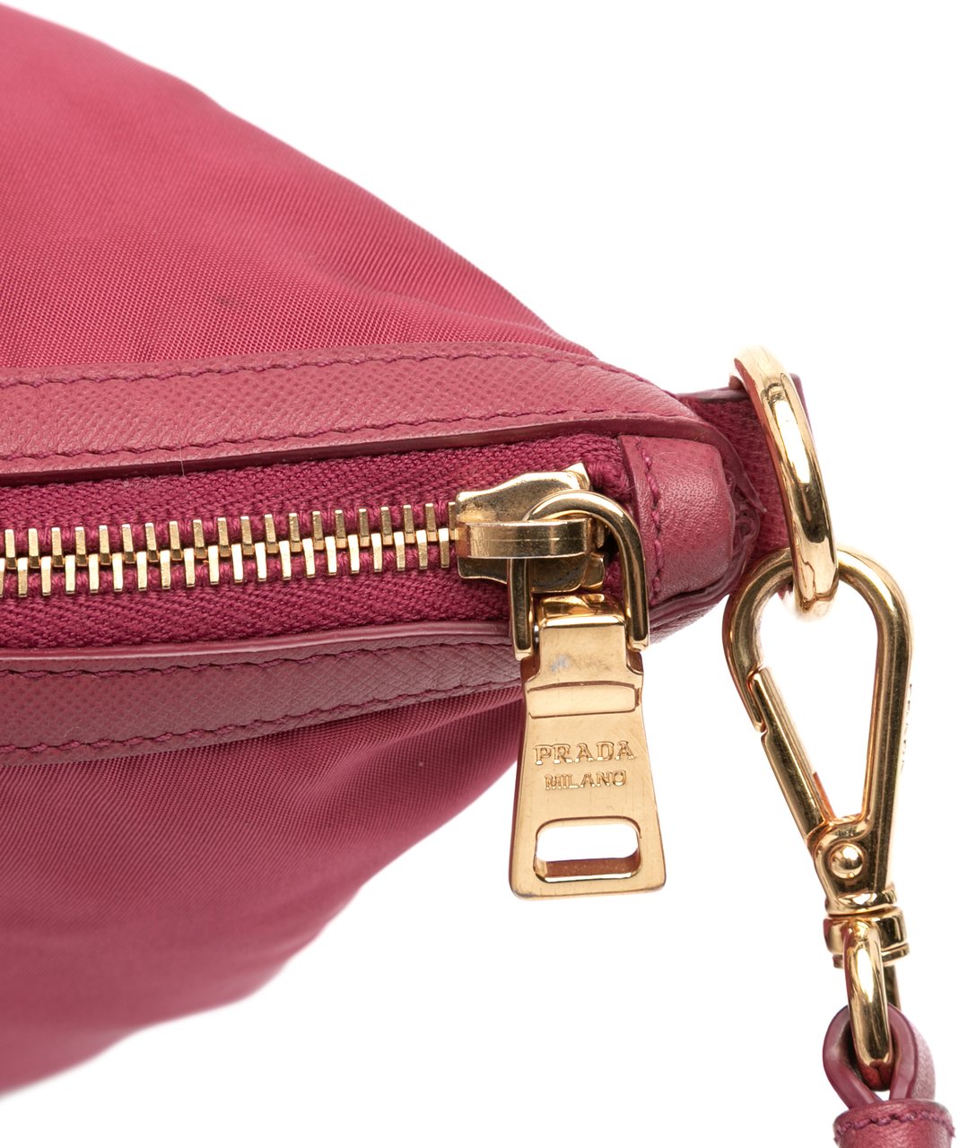 Prada Saffiano Trimmed Tessuto Satchel Roze