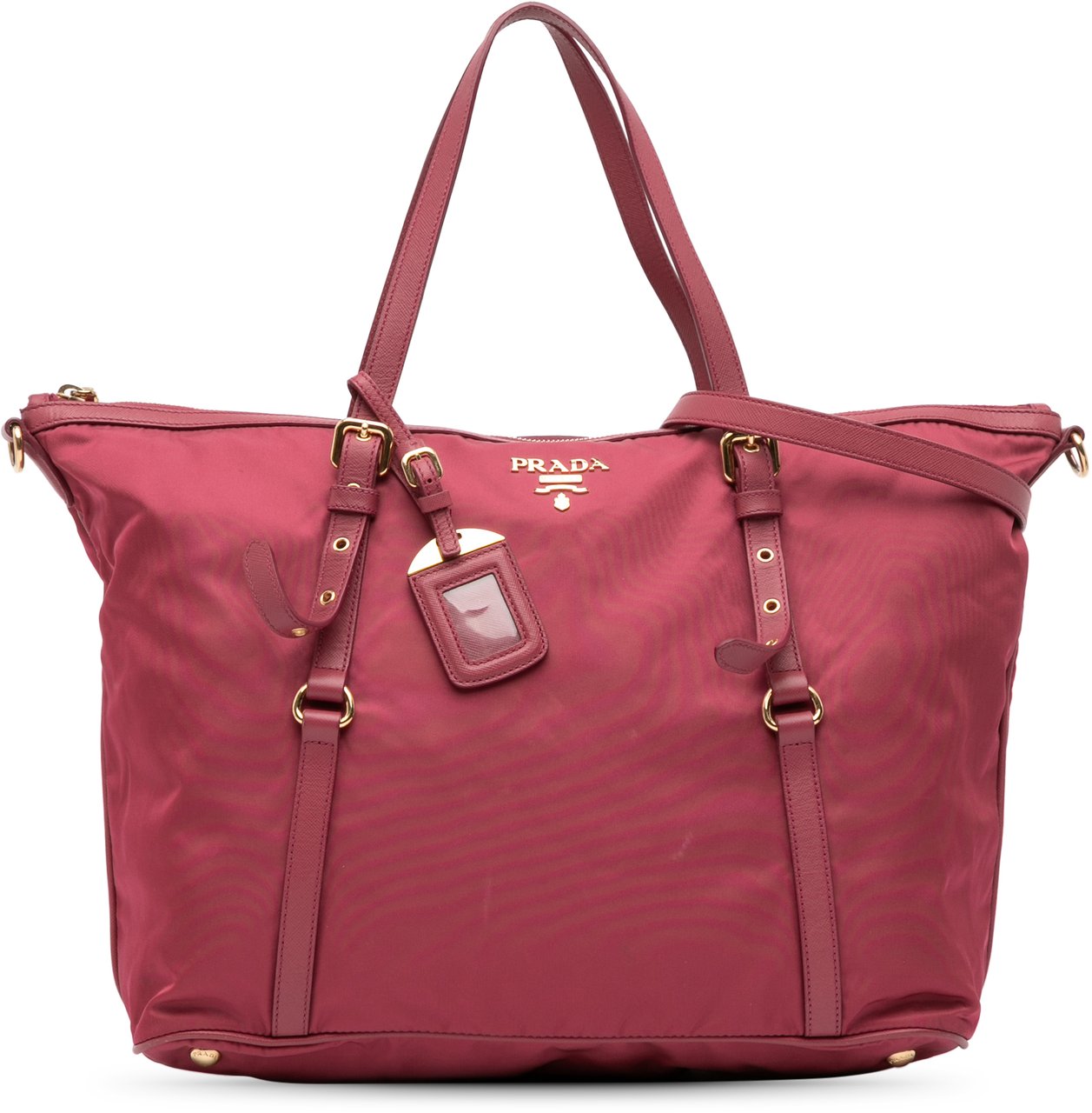 Prada Saffiano Trimmed Tessuto Satchel Roze