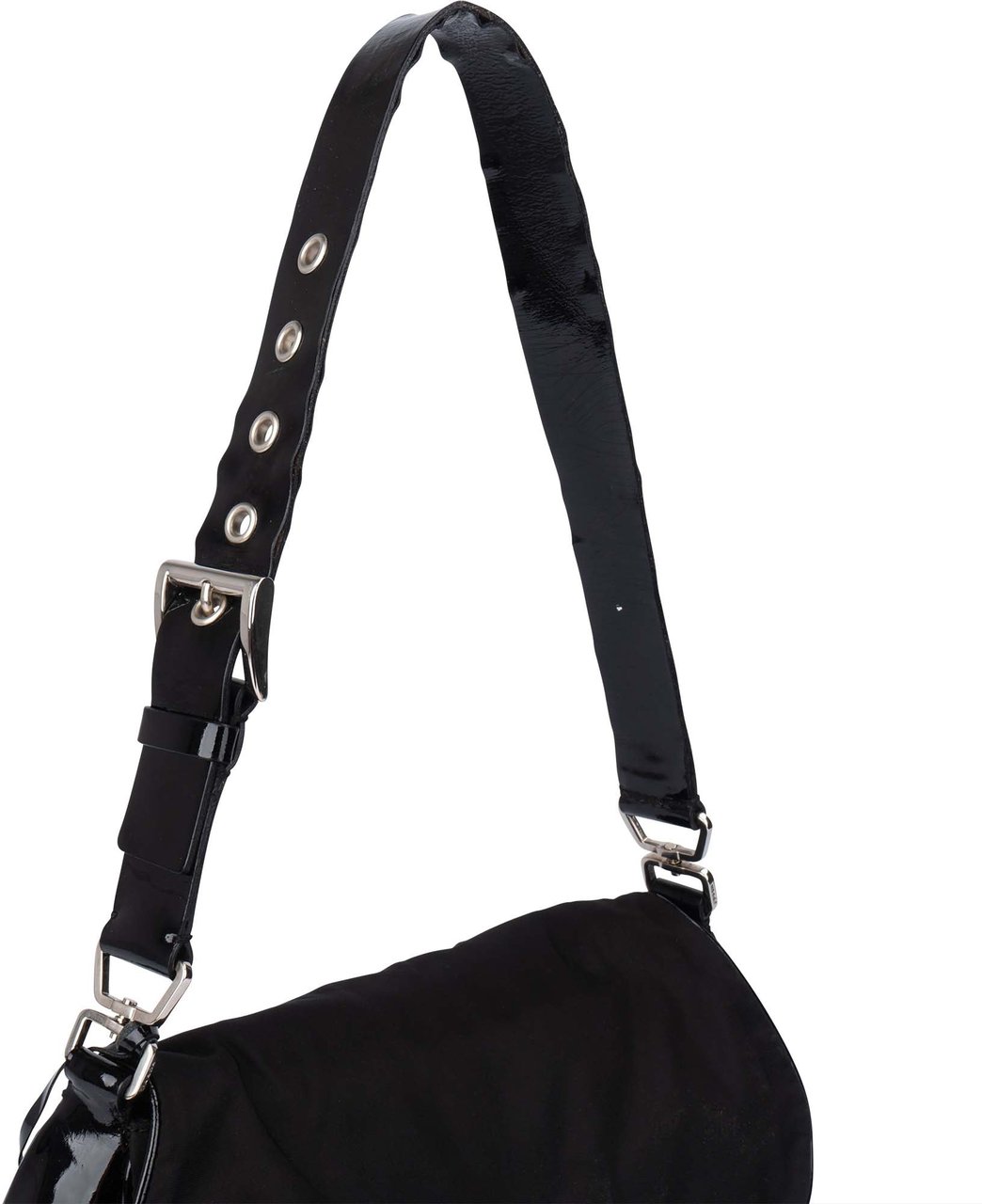 Prada Prada Black Nylon Triangle Shoulder Bag Zwart
