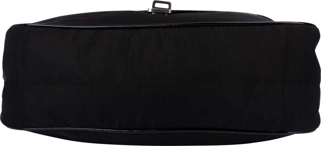 Prada Prada Black Nylon Triangle Shoulder Bag Zwart