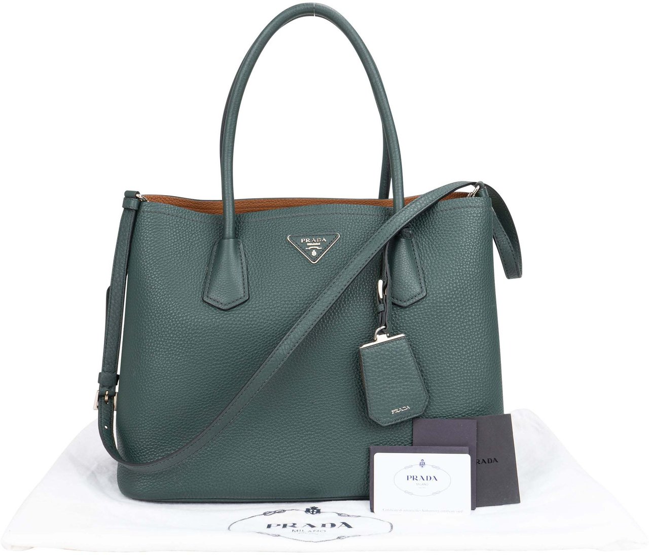 Prada Prada Leather Daino Vitello Handbag Divers