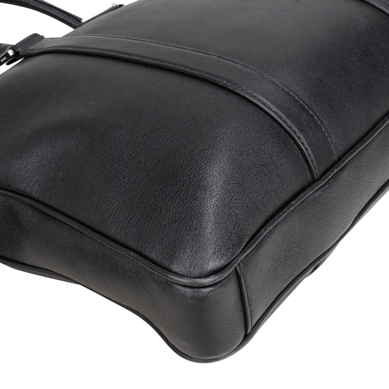Prada Prada Black Swift Leather Business Handbag Zwart