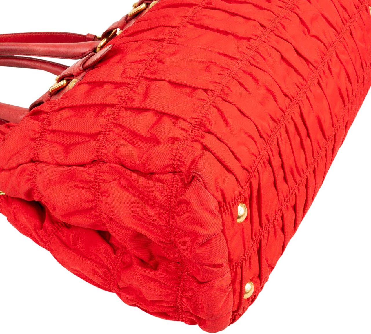 Prada Tessuto Gaufre Tote Handbag Rood