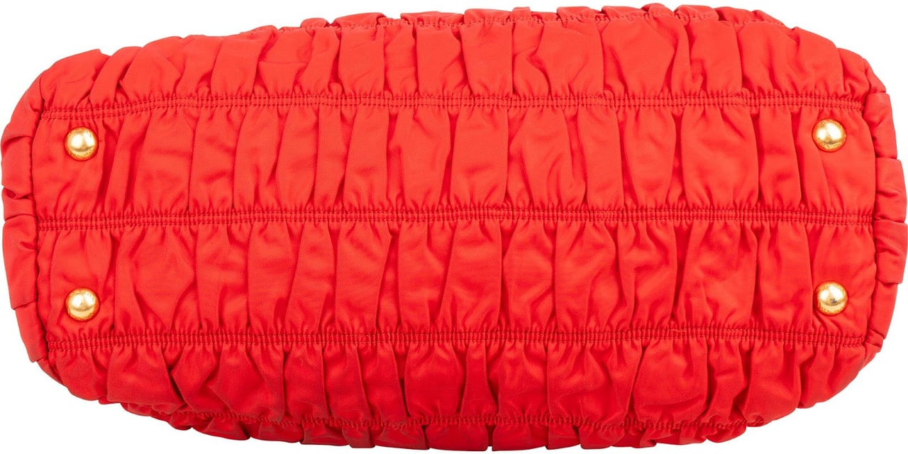 Prada Tessuto Gaufre Tote Handbag Rood