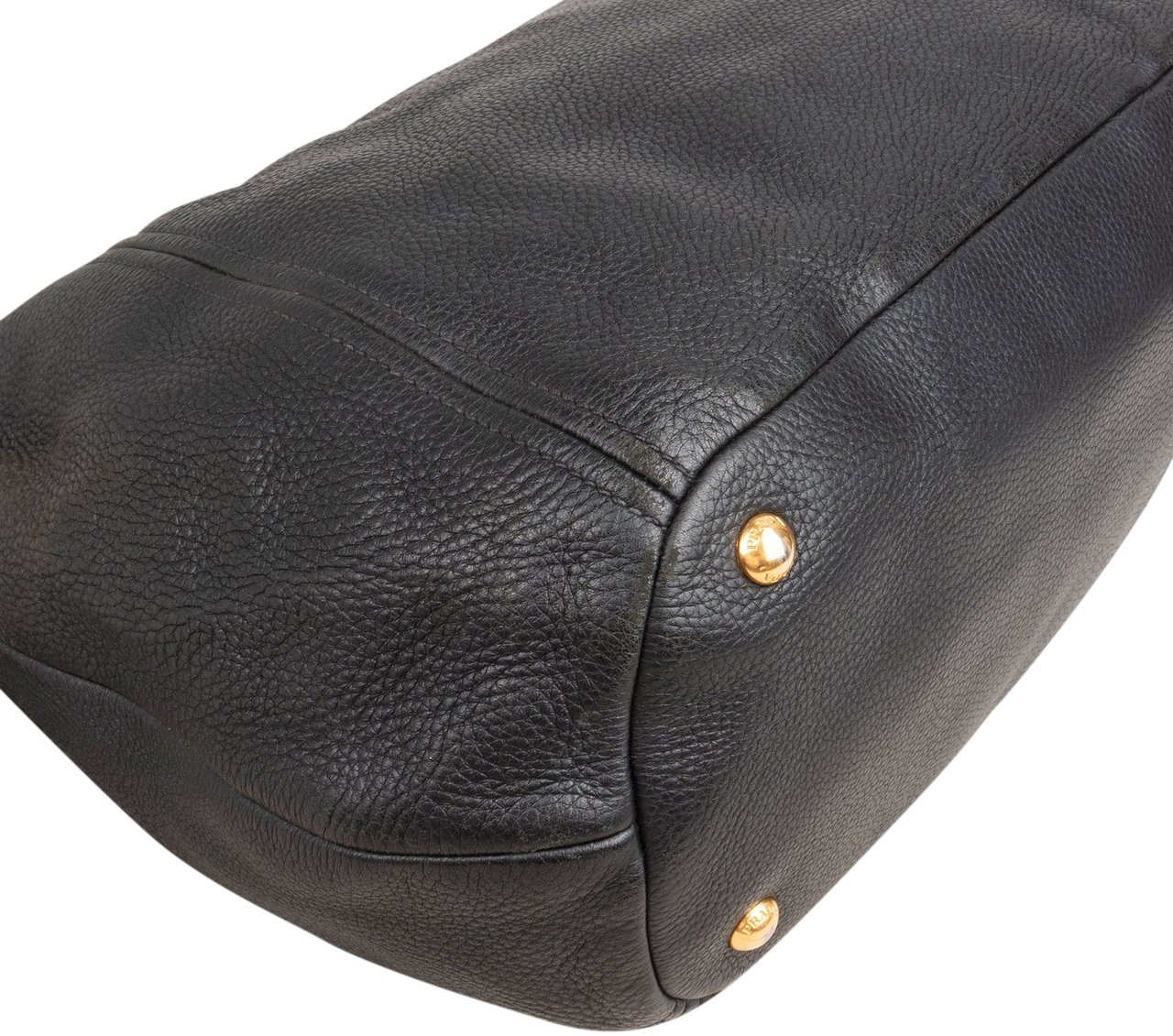 Prada Vitello Daino Leather Hobo Shoulder Bag Zwart