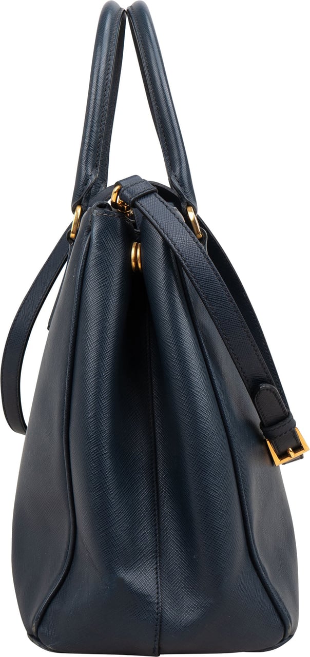 Prada Saffiano Leather Galleria Handbag Navy