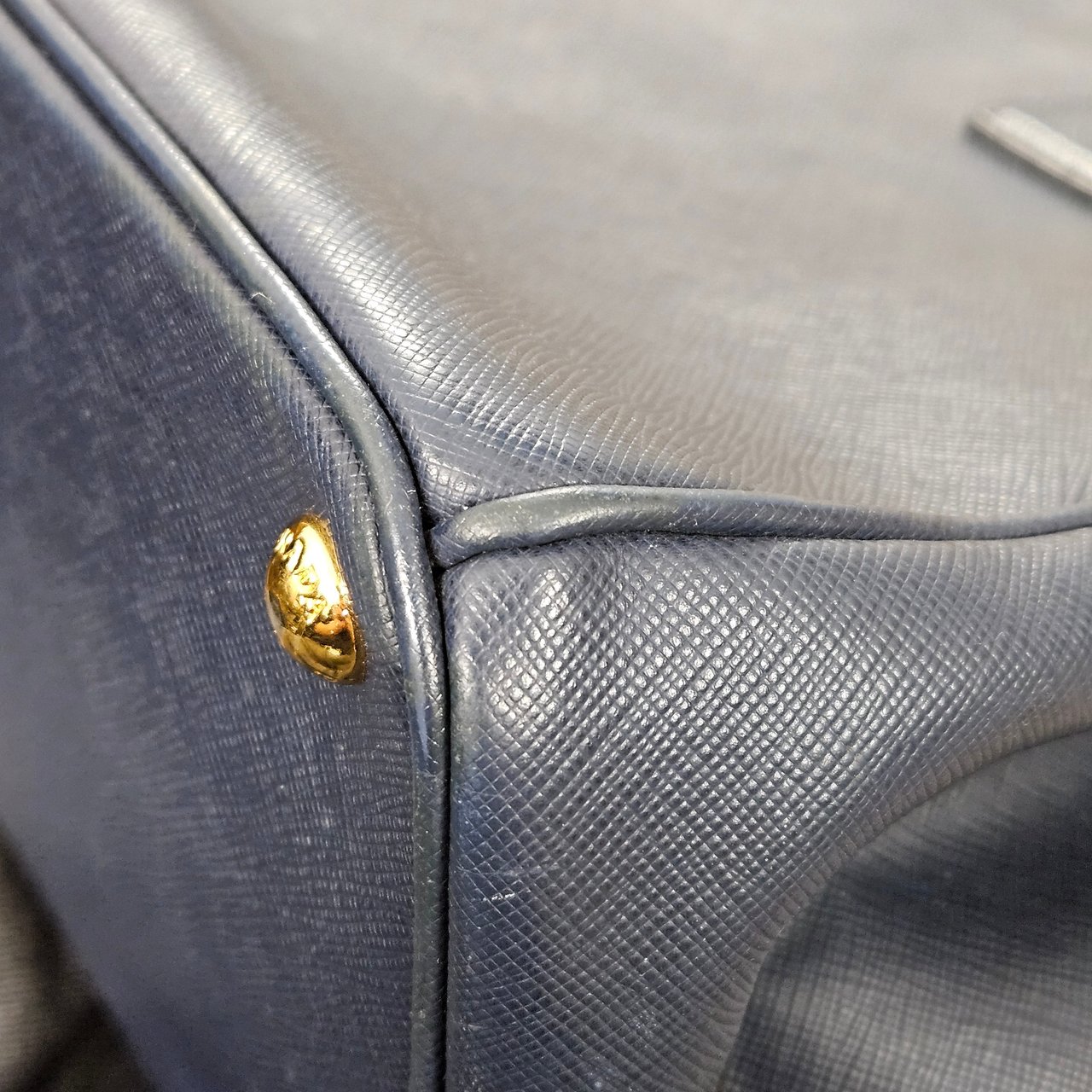 Prada Saffiano Leather Galleria Handbag Navy