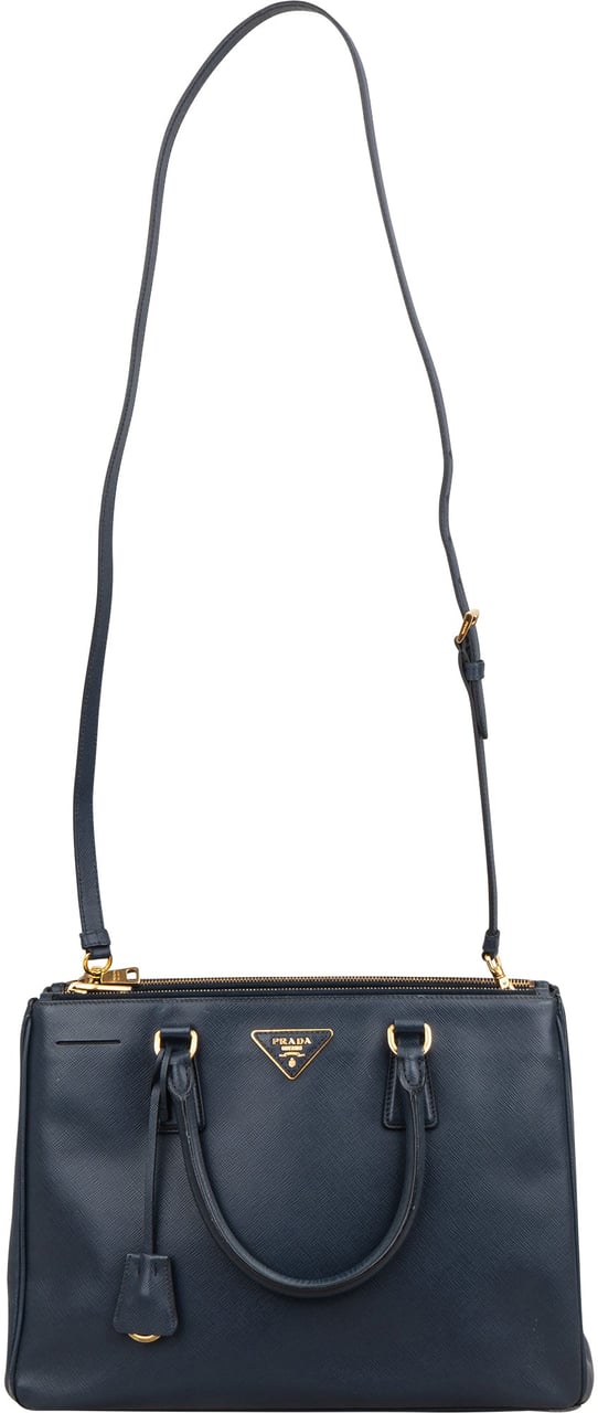 Prada Saffiano Leather Galleria Handbag Navy
