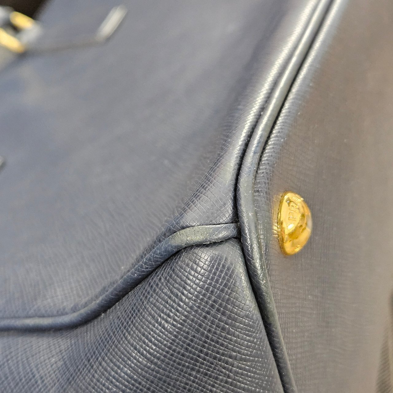 Prada Saffiano Leather Galleria Handbag Navy