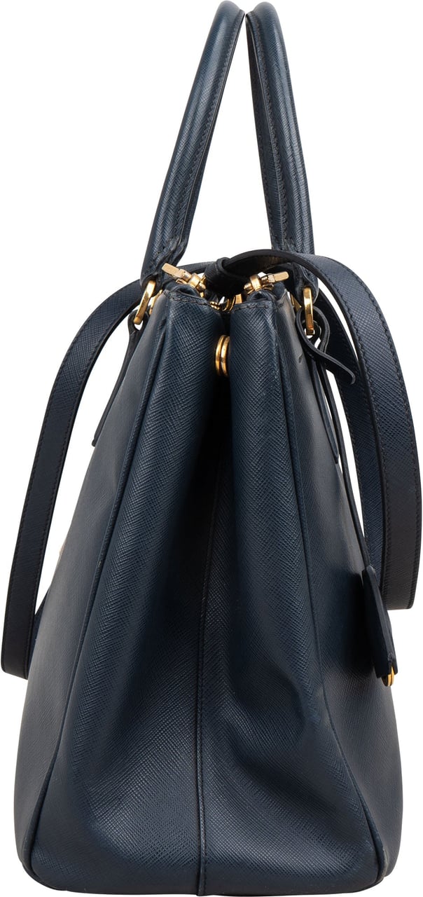 Prada Saffiano Leather Galleria Handbag Navy