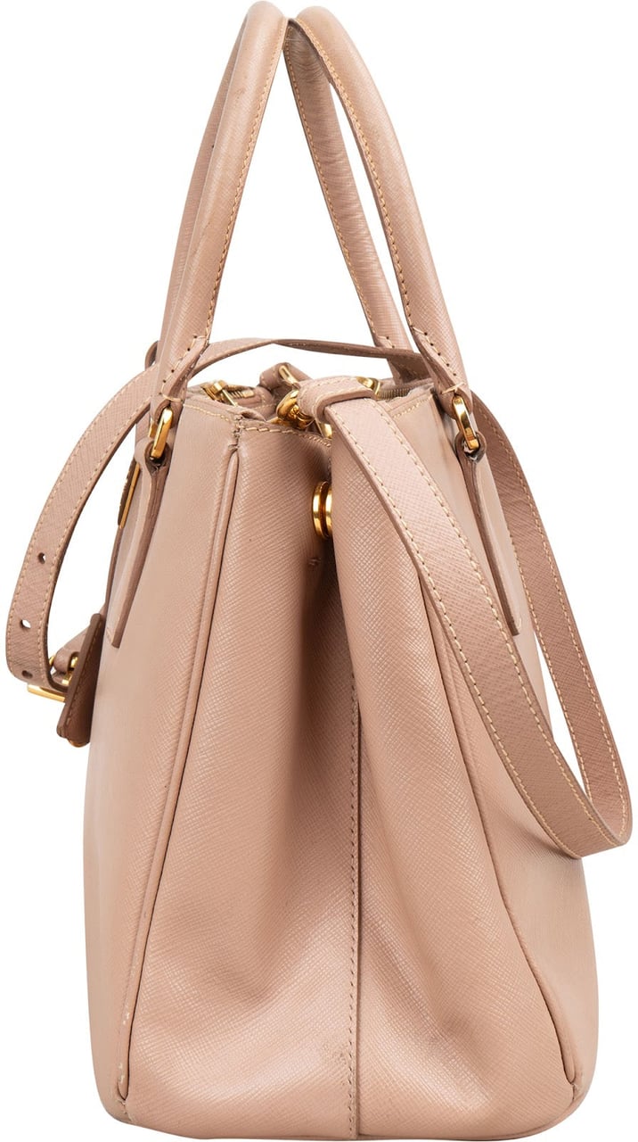 Prada Pink Saffiano Leather Galleria Handbag Rood