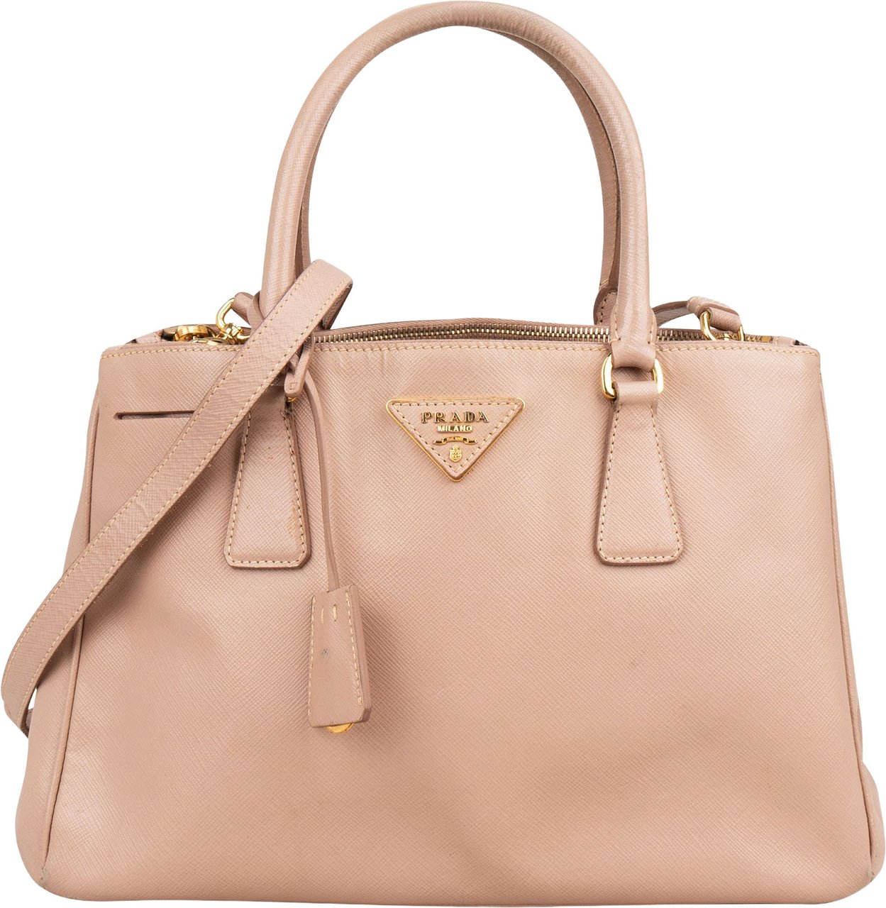 Prada Pink Saffiano Leather Galleria Handbag Rood