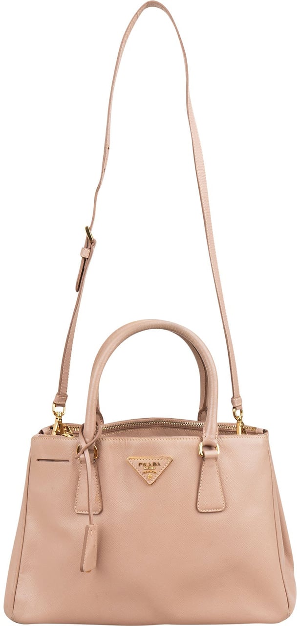 Prada Pink Saffiano Leather Galleria Handbag Rood