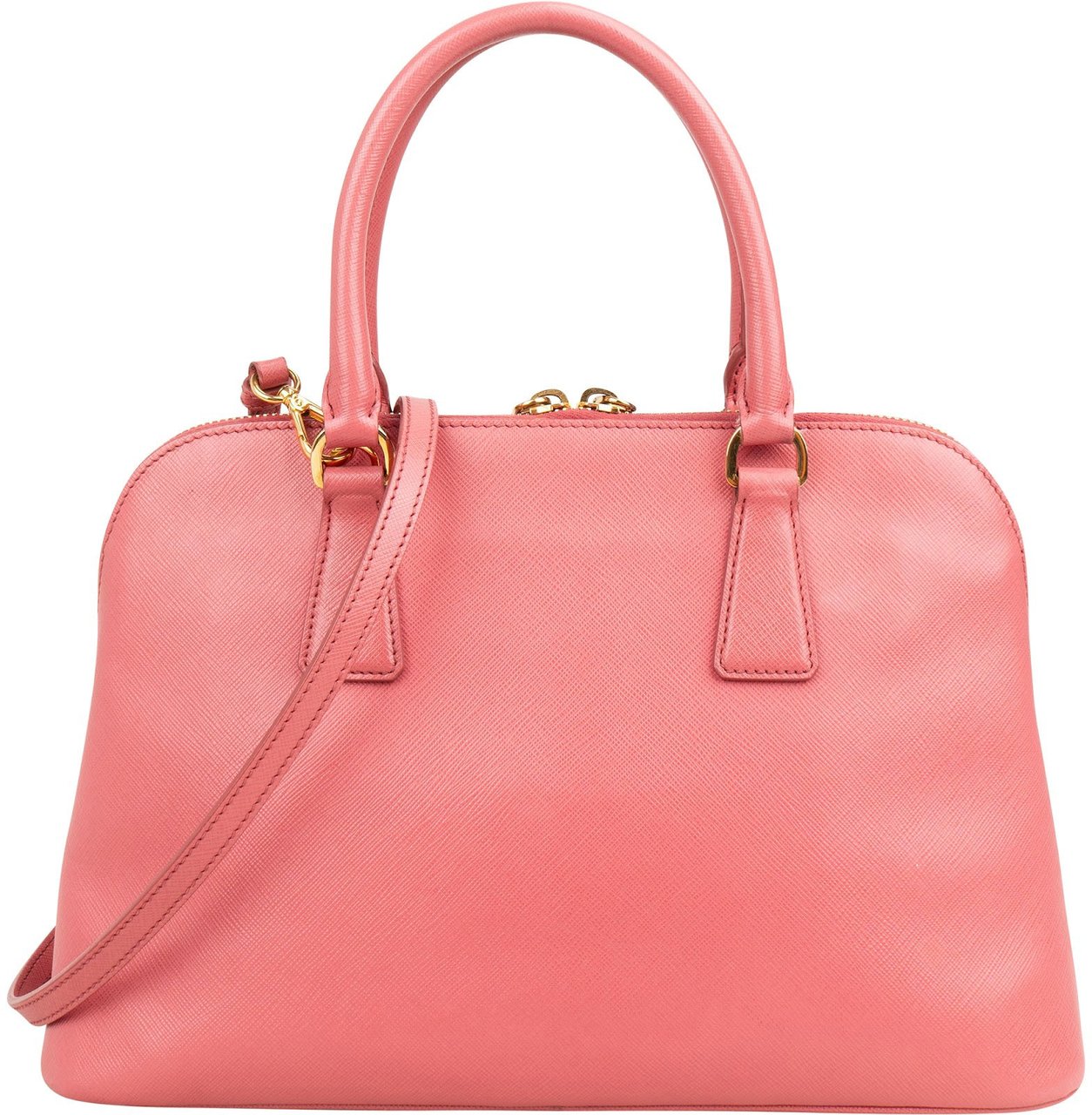 Prada Pink Saffiano Leather Promenade Handbag Rood