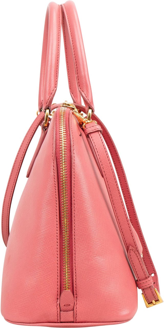 Prada Pink Saffiano Leather Promenade Handbag Rood