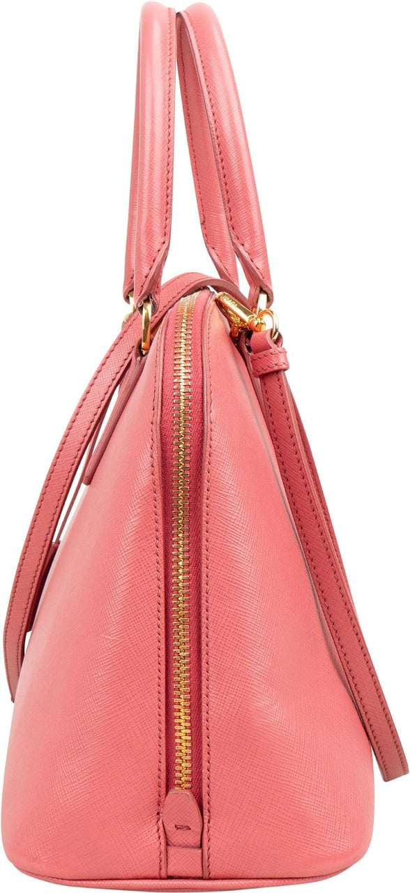 Prada Pink Saffiano Leather Promenade Handbag Rood