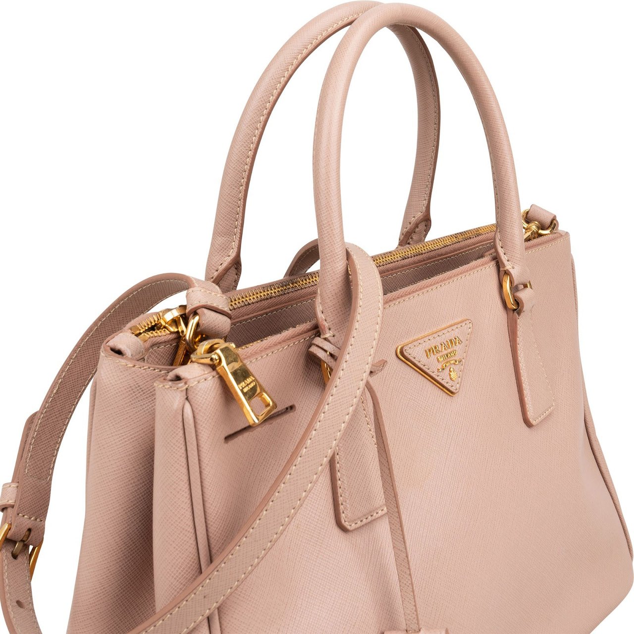 Prada Pink Saffiano Leather Galleria Handbag Rood