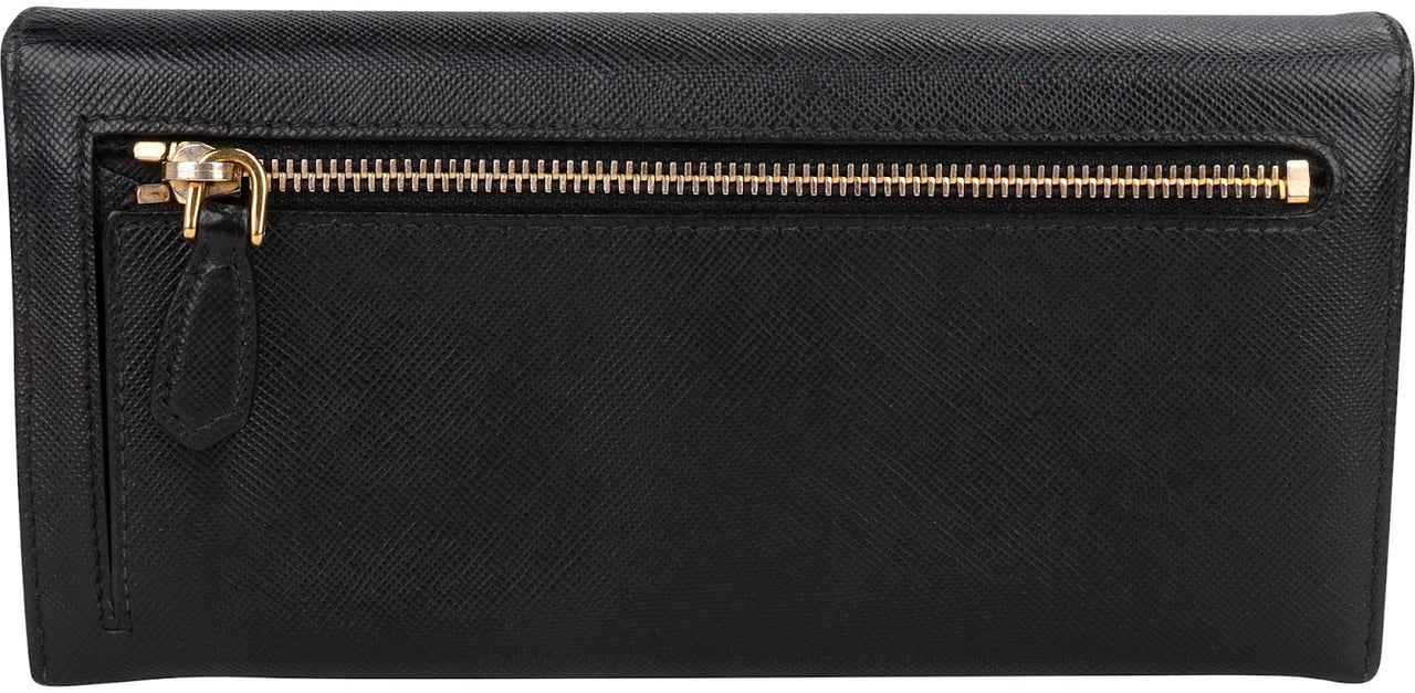 Prada Saffiano Leather Continental Wallet 1M1132 Zwart