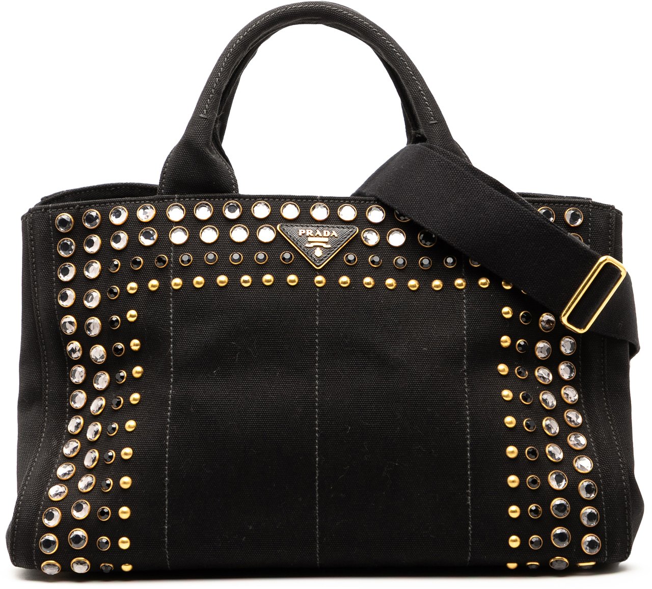 Prada Canvas Canapa Bijoux Satchel Zwart