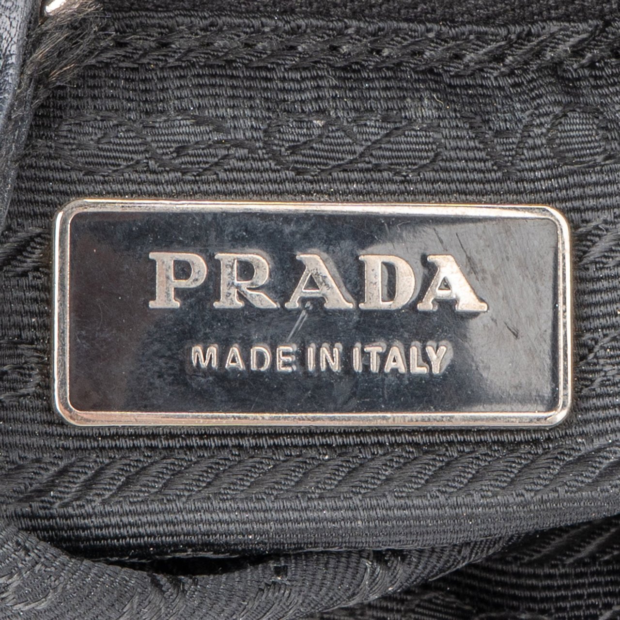 Prada Prada Black Nylon Triangle Twin Pocket Shoulder Bag Zwart