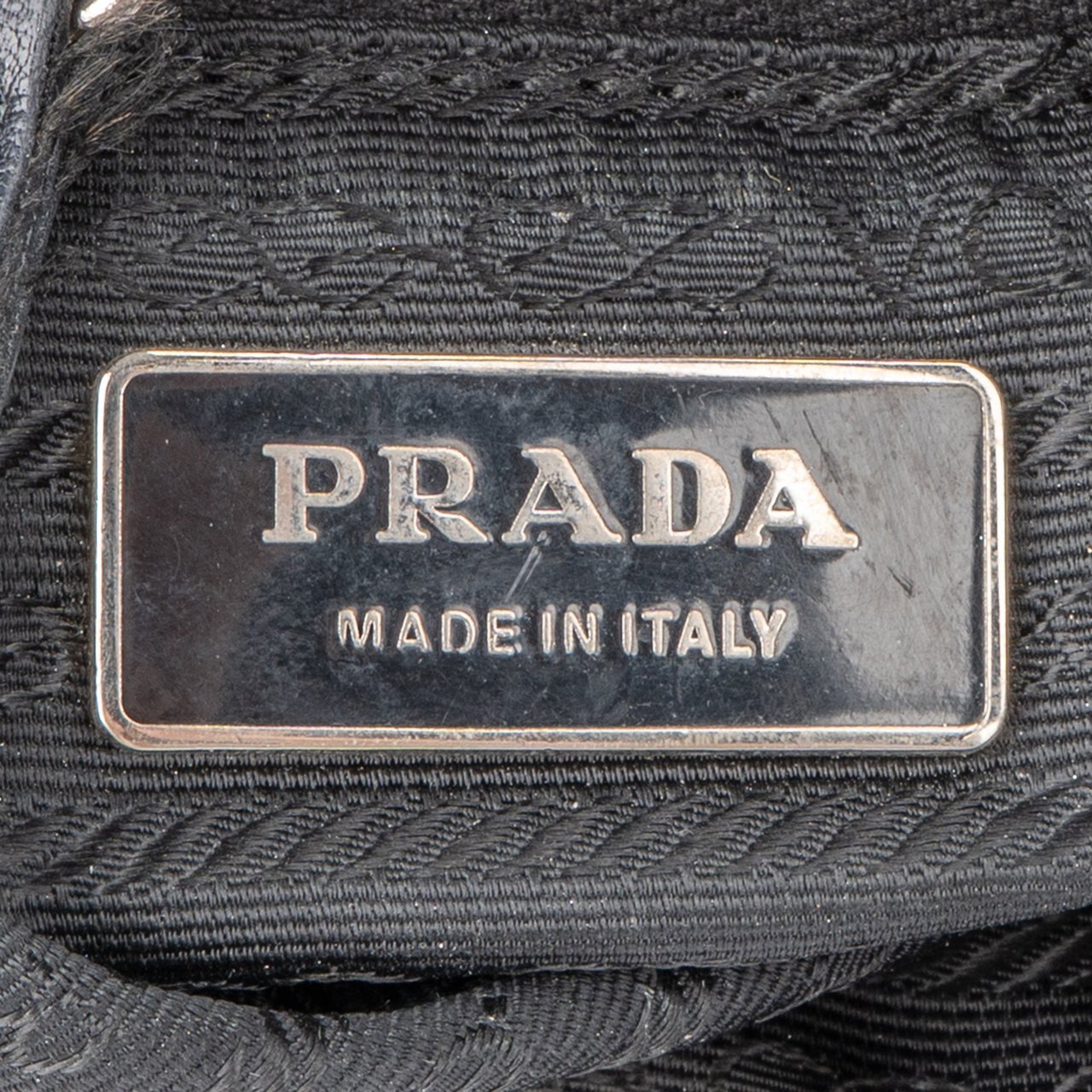 Prada Prada Black Nylon Triangle Twin Pocket Shoulder Bag Zwart