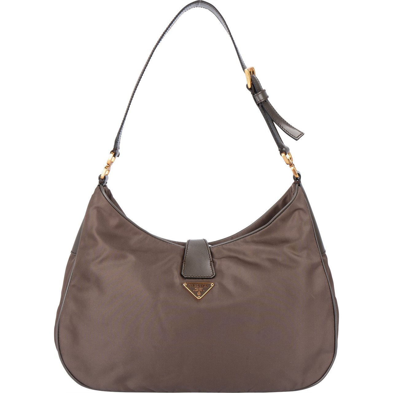 Prada Prada Grey Nylon Triangle Turnlock Shoulder Bag Divers