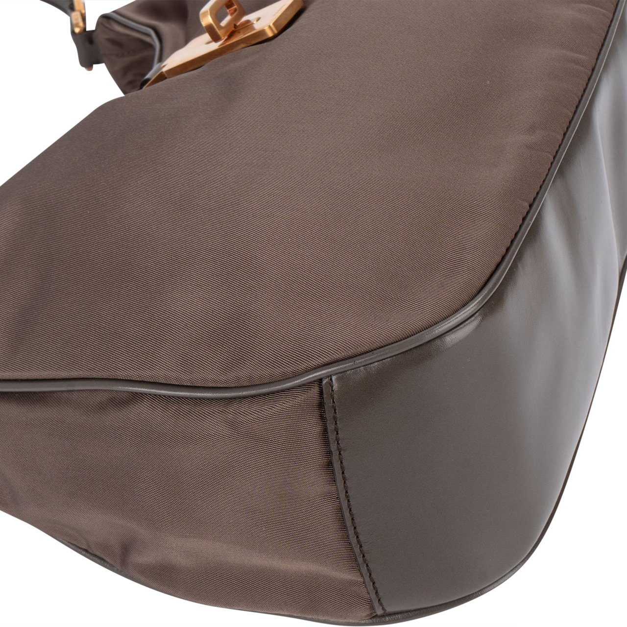 Prada Prada Grey Nylon Triangle Turnlock Shoulder Bag Divers