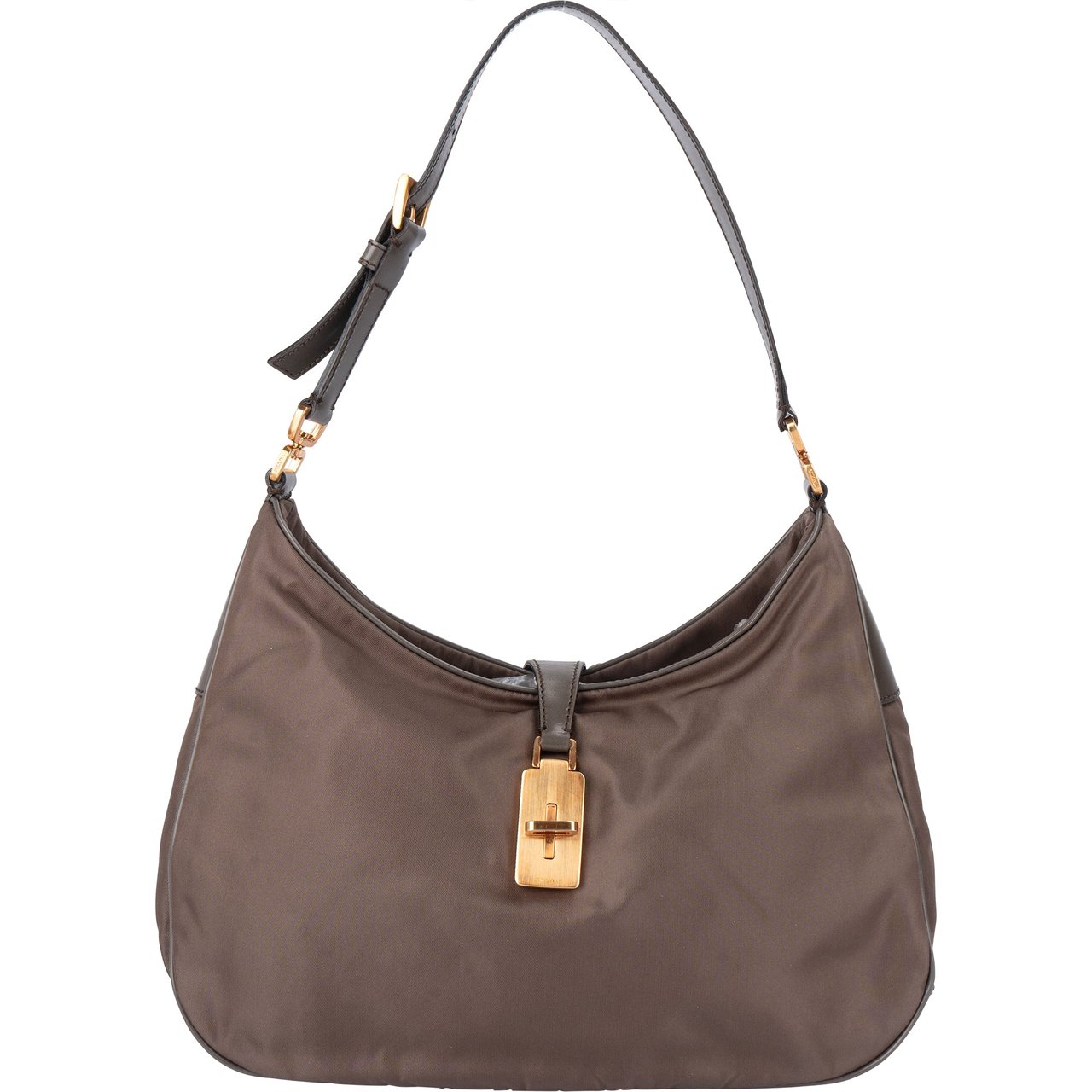 Prada Prada Grey Nylon Triangle Turnlock Shoulder Bag Divers