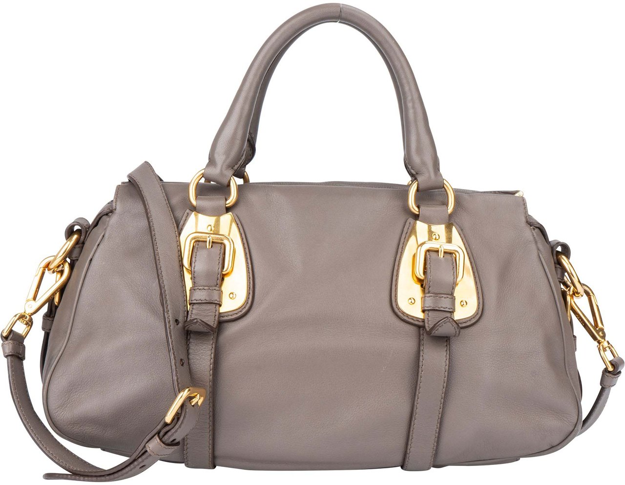 Prada Prada Grey Leather Vitello Handbag Divers