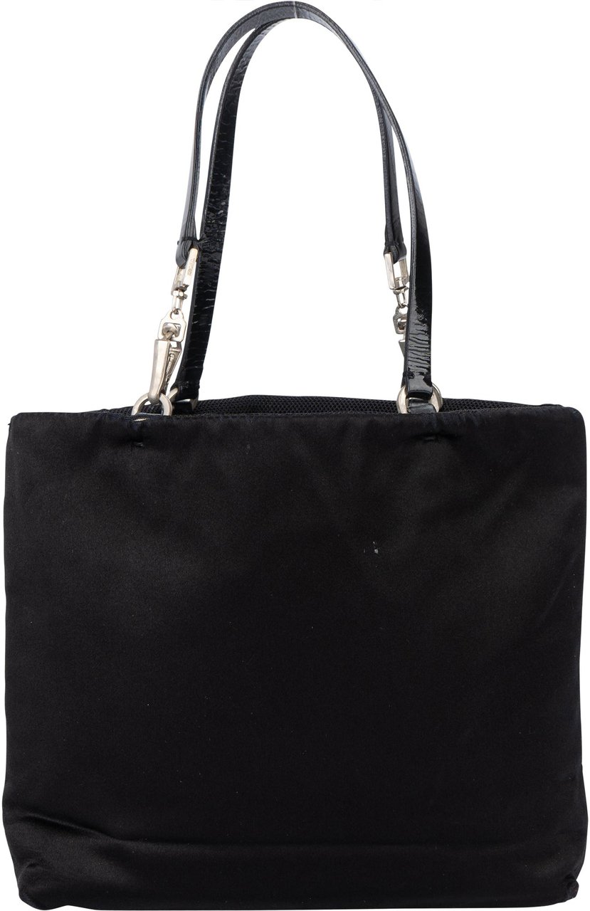 Prada Prada Black Satin Triangle Handbag Zwart