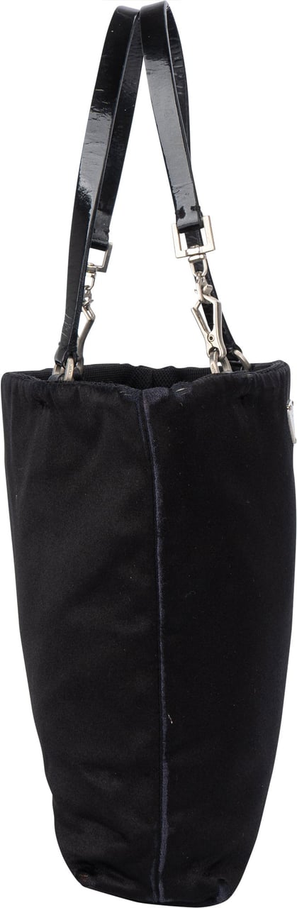 Prada Prada Black Satin Triangle Handbag Zwart
