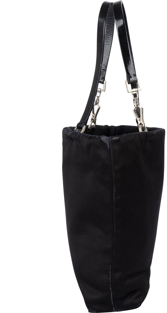 Prada Prada Black Satin Triangle Handbag Zwart