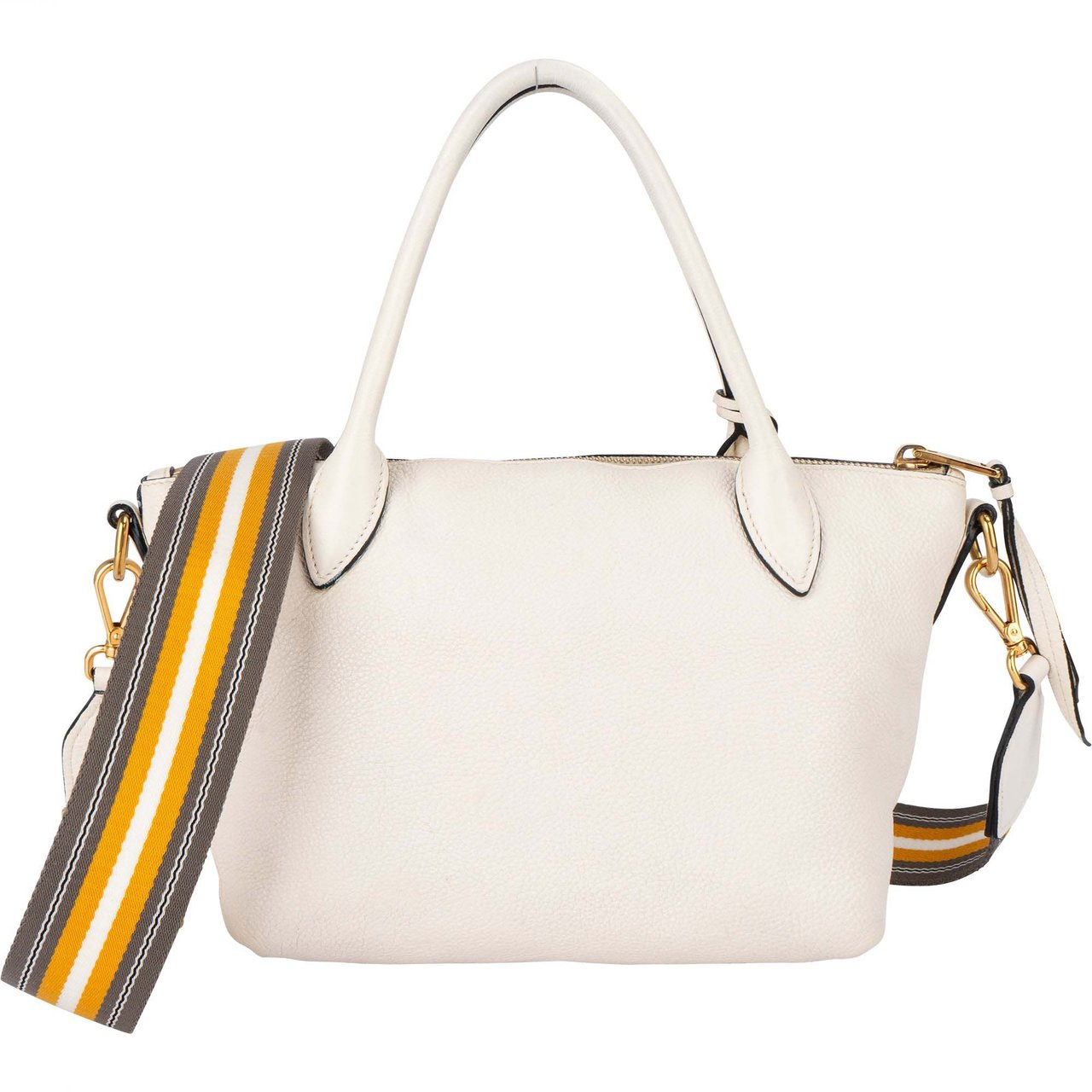 Prada Prada White Leather Vitello Handbag Wit