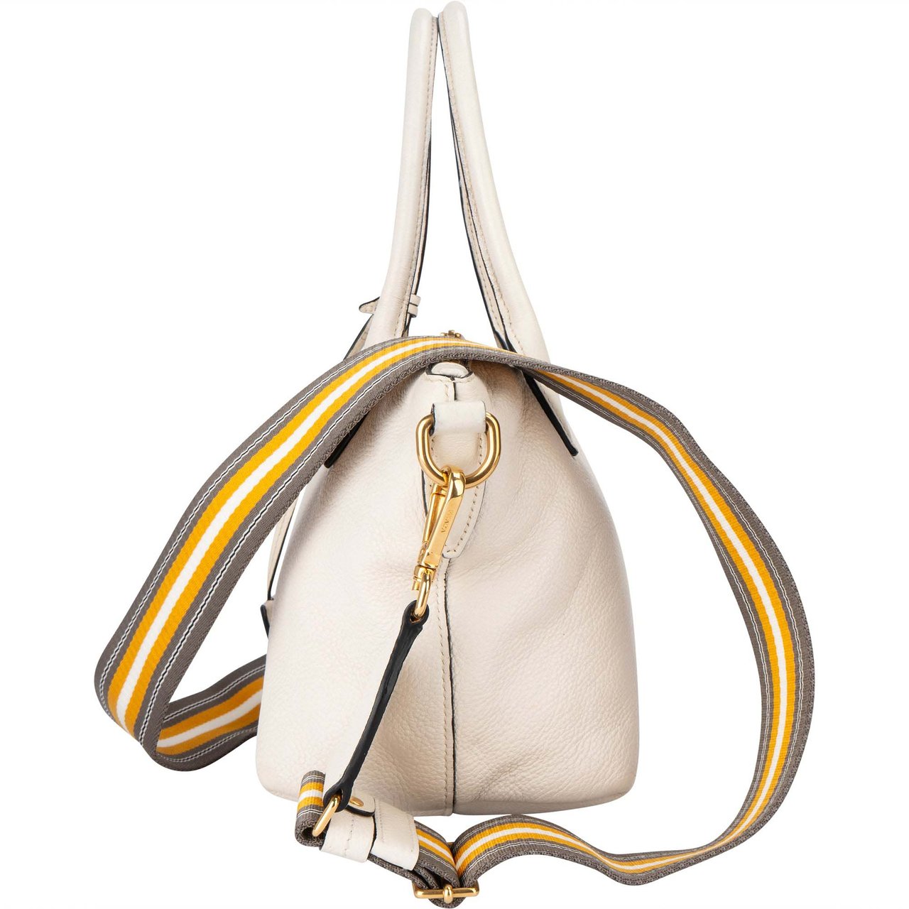 Prada Prada White Leather Vitello Handbag Wit