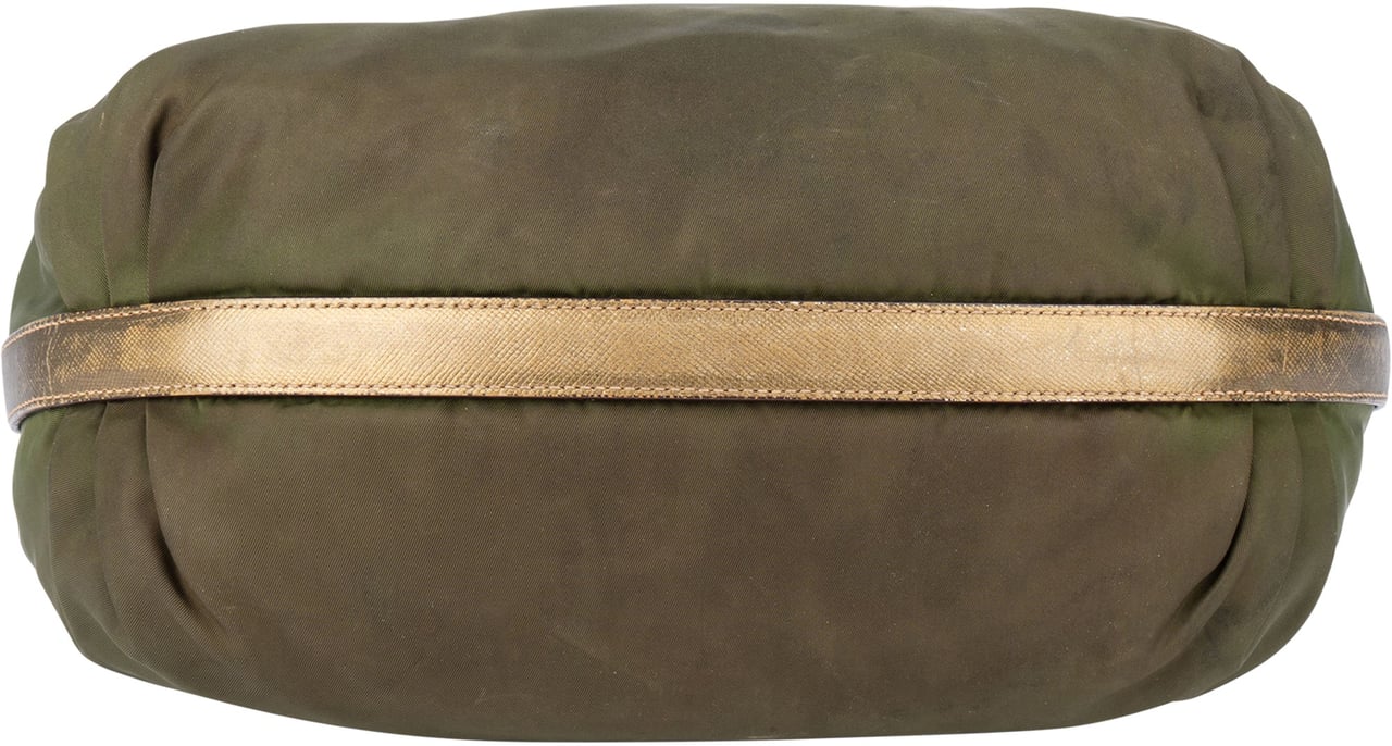 Prada Prada Green Nylon Triangle Hobo Bag Groen