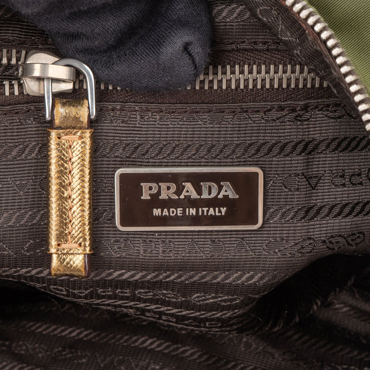 Prada Prada Green Nylon Triangle Hobo Bag Groen