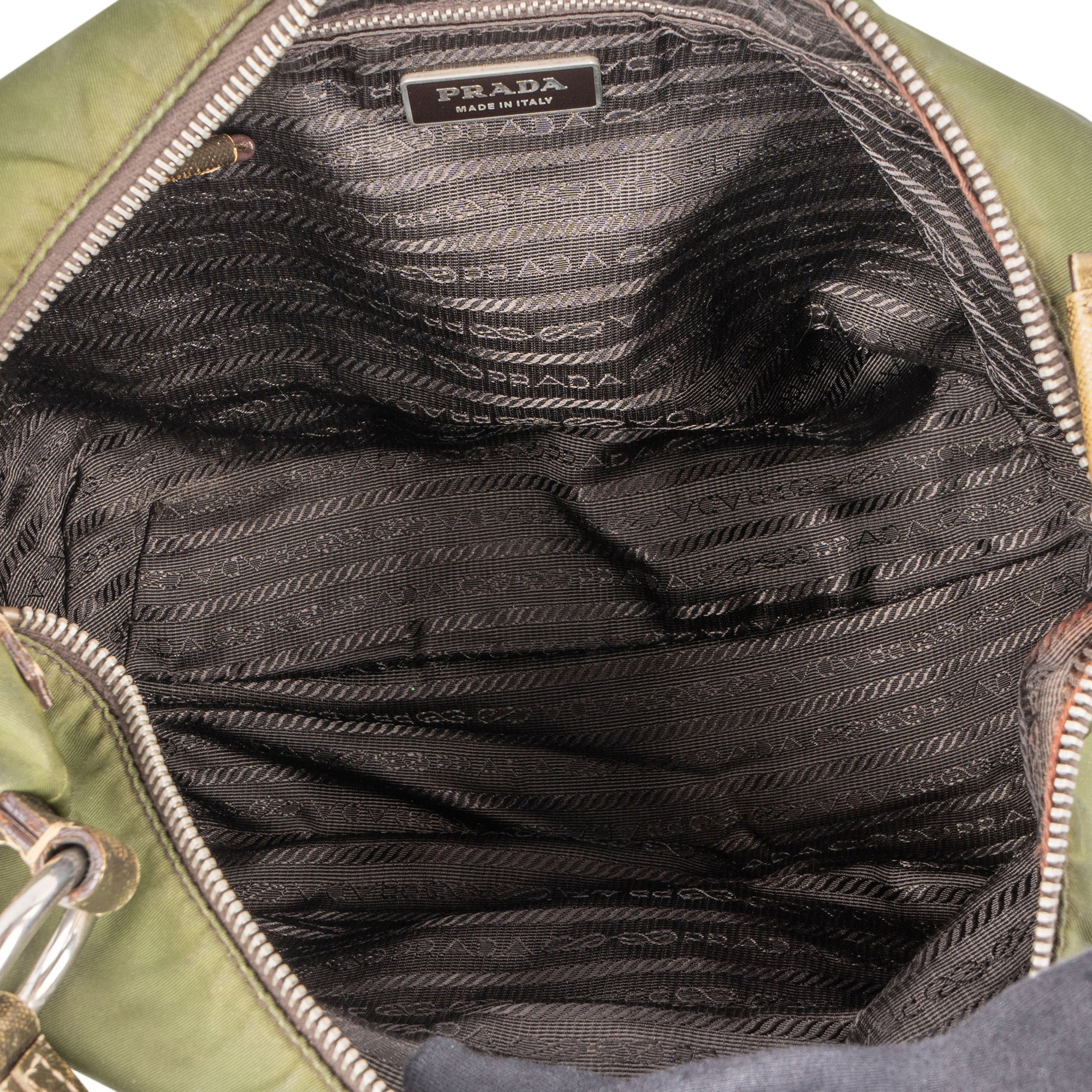 Prada Prada Green Nylon Triangle Hobo Bag Groen