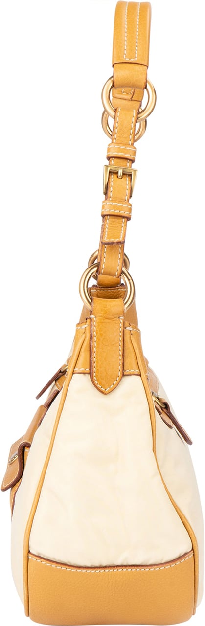 Prada Nylon Triangle Hobo Bag Bruin