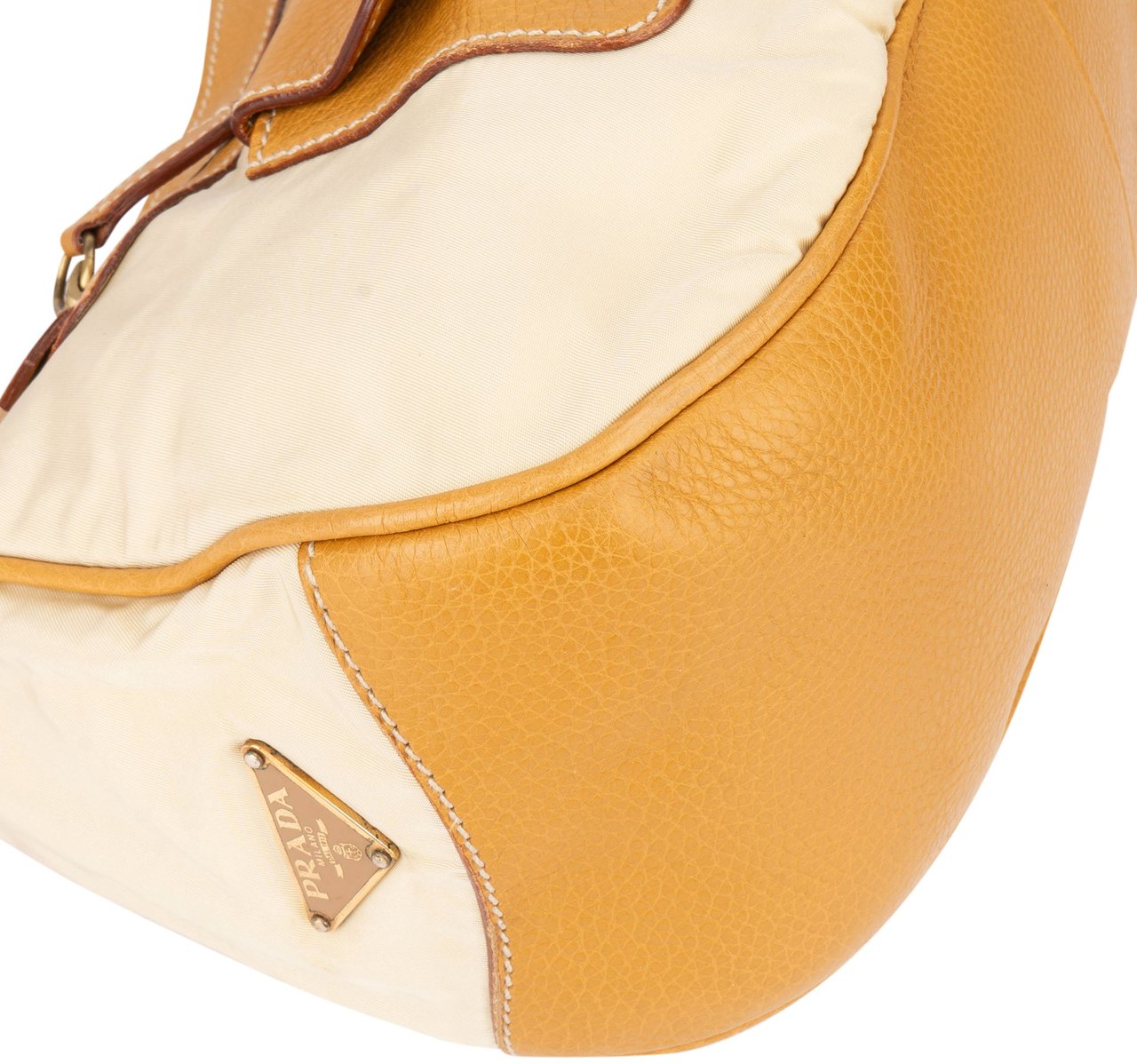 Prada Nylon Triangle Hobo Bag Bruin