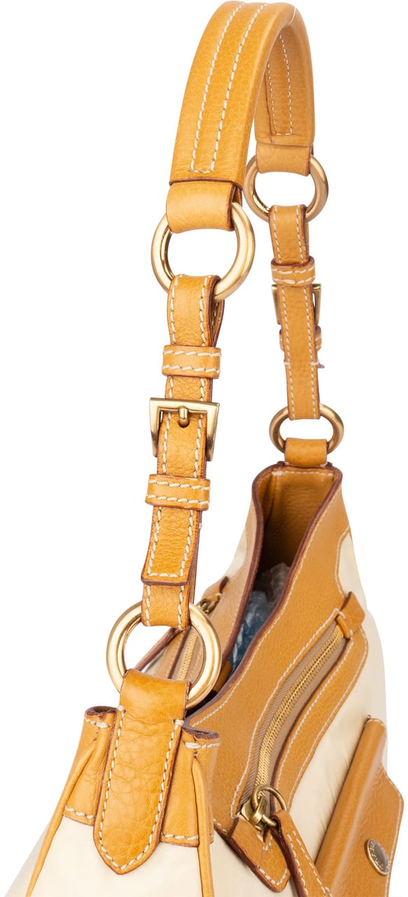 Prada Nylon Triangle Hobo Bag Bruin