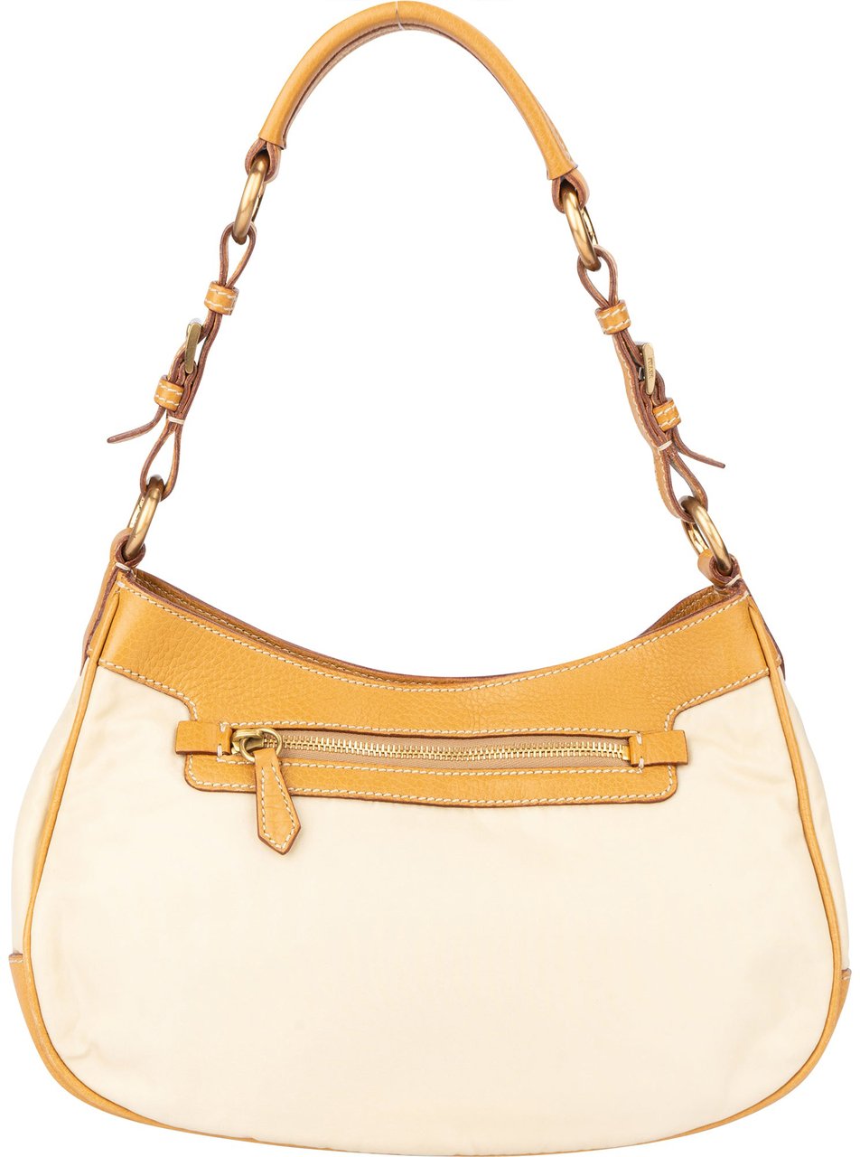 Prada Nylon Triangle Hobo Bag Bruin
