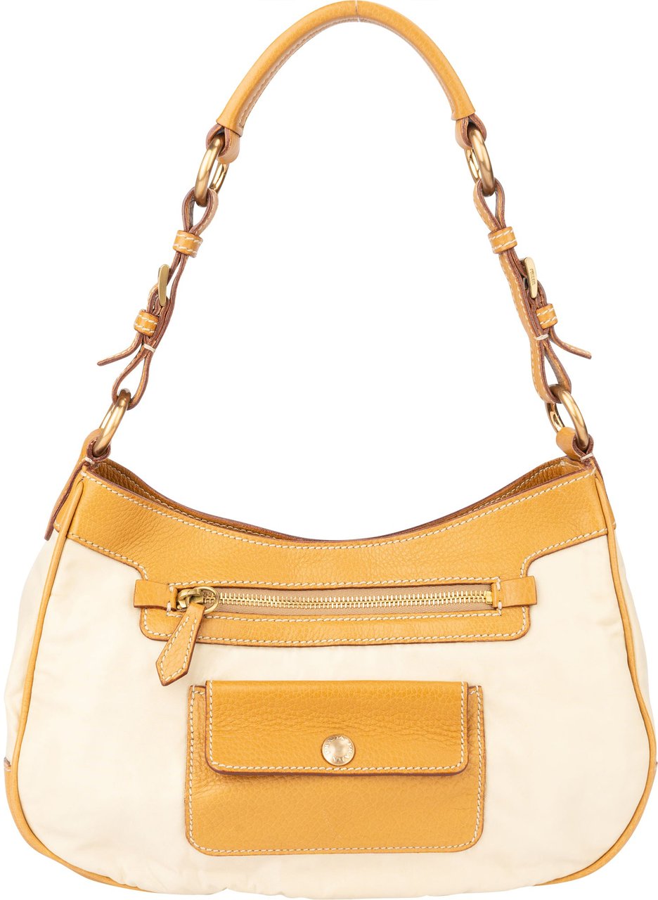 Prada Nylon Triangle Hobo Bag Bruin