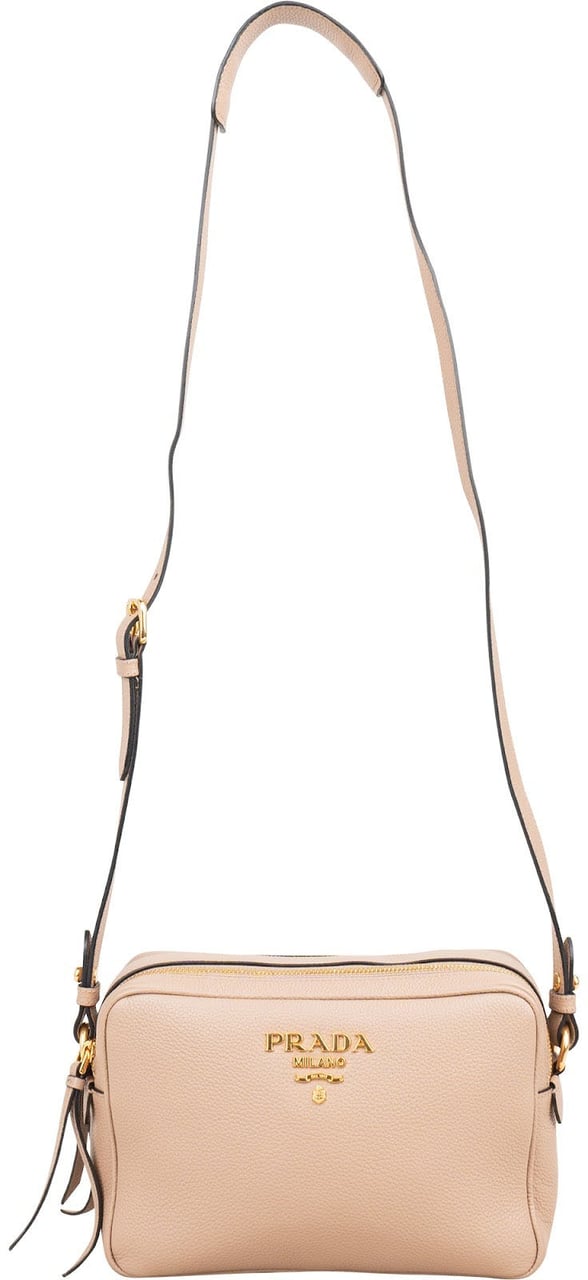 Prada Vitello Daino Leather Camera Crossbody Bag Beige