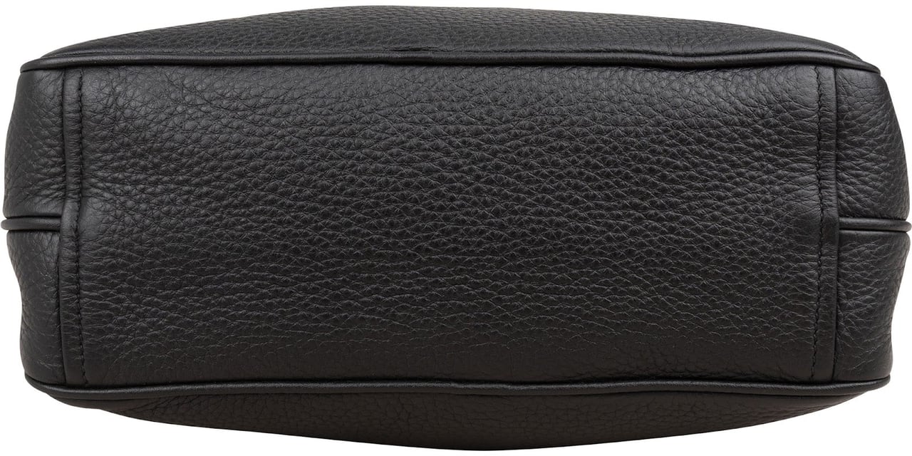 Prada Black Vitello Daino Leather Camera Crossbody Bag 1BH079 Zwart