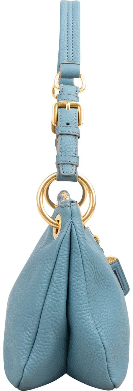 Prada Blue Vitello Daino Hobo Shoulder Bag Lichtblauw