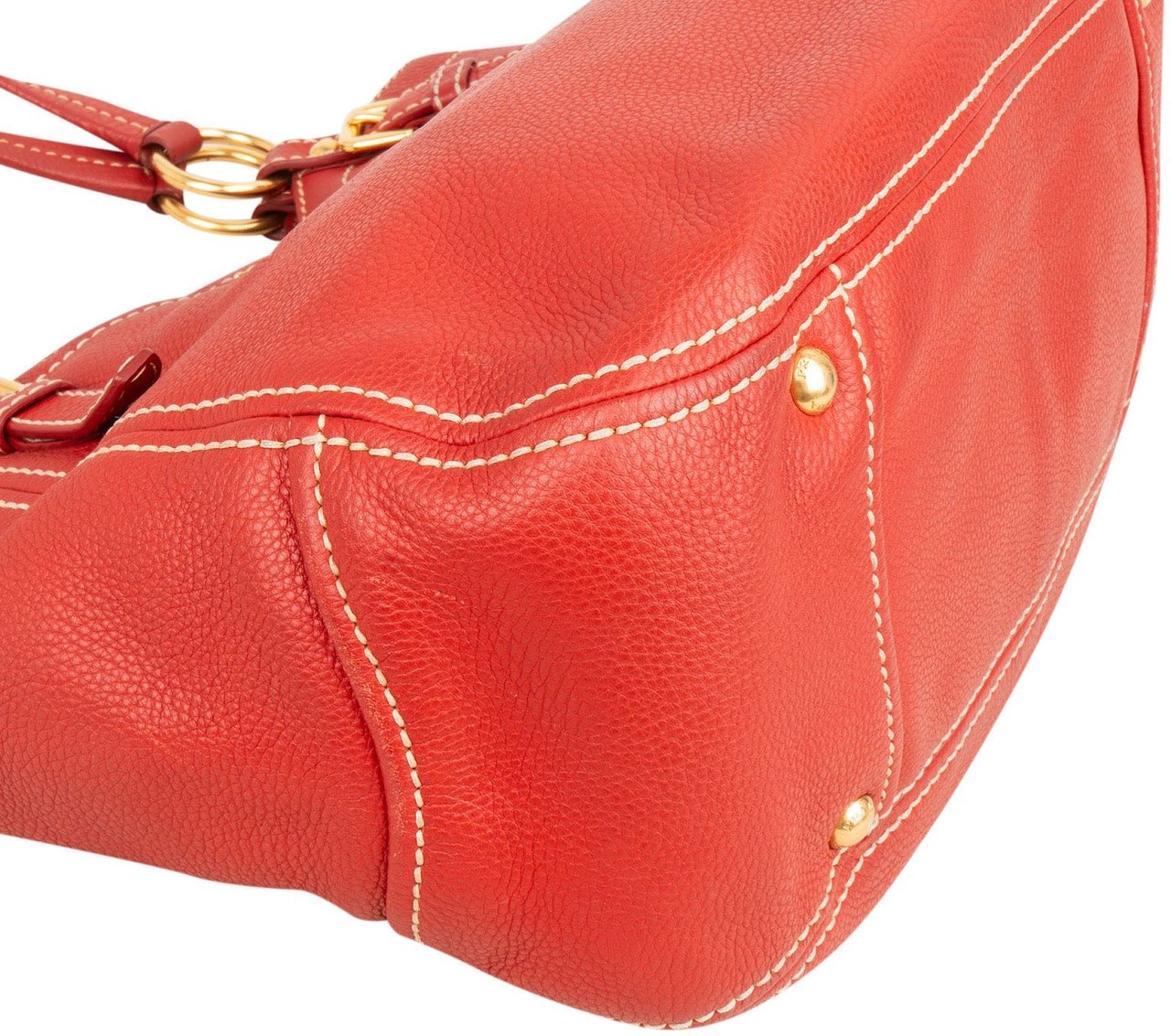 Prada Red Vitello Daino Hobo Shoulder Bag Rood