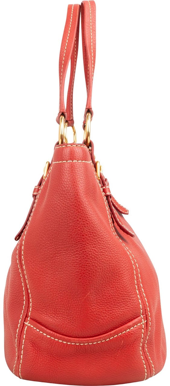Prada Red Vitello Daino Hobo Shoulder Bag Rood