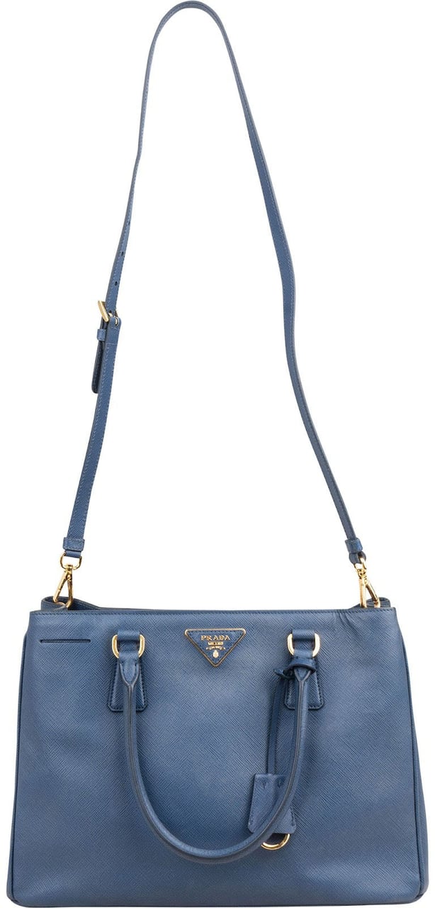 Prada Blue Saffiano Lux Galleria Handbag Blauw